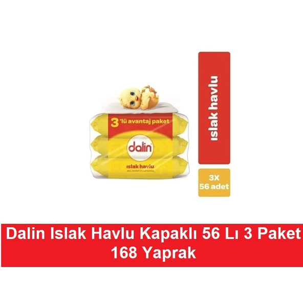 Dalin Islak Havlu Kapaklı 56 Lı x 3 Paket = 168 Yaprak ürün görseli