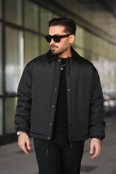 ERKEK KADİFE YAKA ŞİŞME GÖMLEK MONT