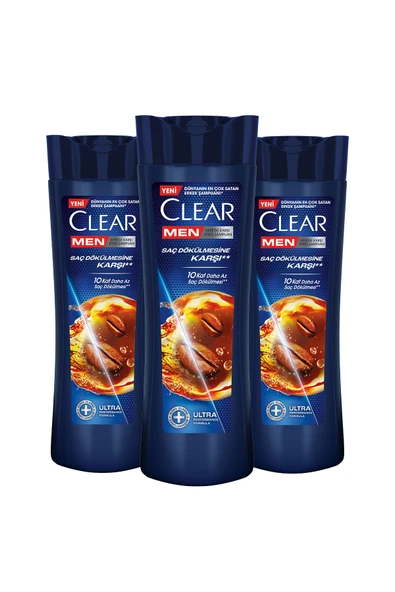Clear Men Kepeğe Karşı Etkili Şampuan Saç Dökülmesine Karşı 350 ml X3 - Resim 2