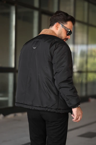 ERKEK KADİFE YAKA ŞİŞME GÖMLEK MONT - 8