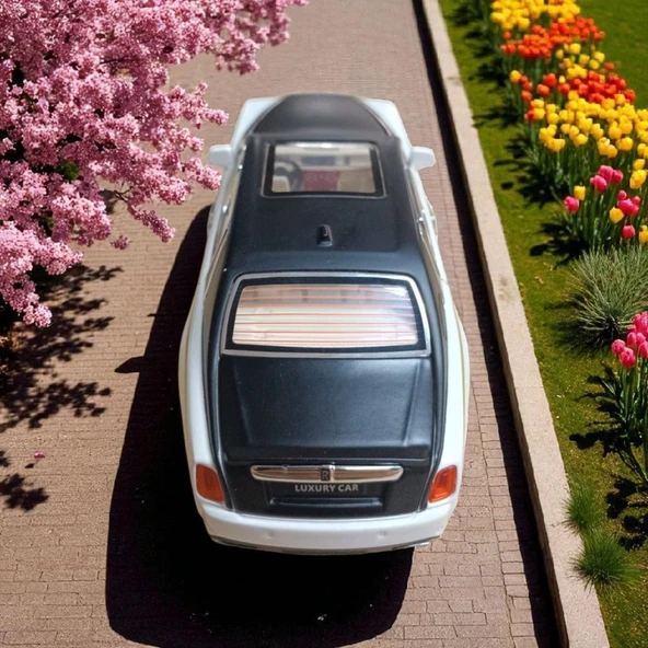 Metal Araba Çek Bırak Rolls Royce Krem Sesli ve Işıklı - 4