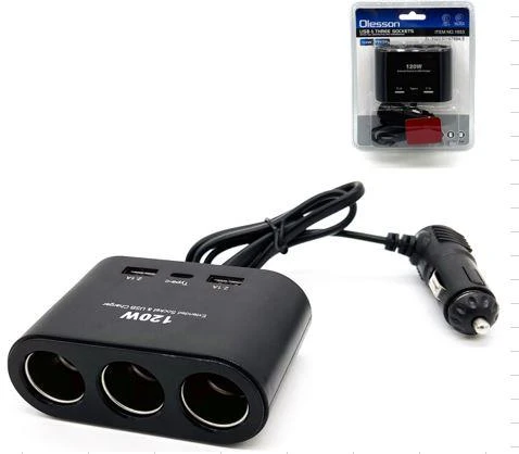 Ayt Olesson 1653 12-24V 3Lü Çift Usb Type-C 100W 70 Cm Kablolu Araç Oto Tır Çakmak Çoklayıcı Çakmaklık Çoğaltıcı ürün görseli