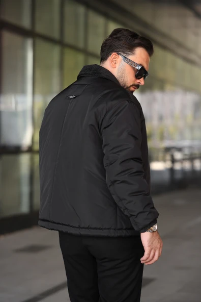 ERKEK KADİFE YAKA ŞİŞME GÖMLEK MONT - 4