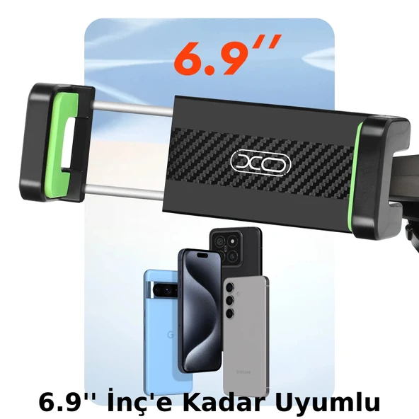 5.0-6.9 inç Uyumlu Çift Mandallı Vakumlu 360 Döner Telefon Tutucu - 4