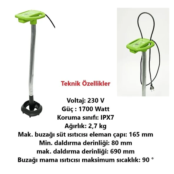 Kerbl Buzağı Süt ve Mama Isıtıcısı 230 V-1700 Watt - Resim 2