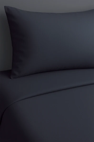 Çift Kişilik Nevresim Takımı Antrasit %100 Pamuk - Resim 2