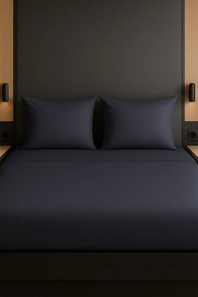 Çift Kişilik Nevresim Takımı Antrasit %100 Pamuk ürün görseli