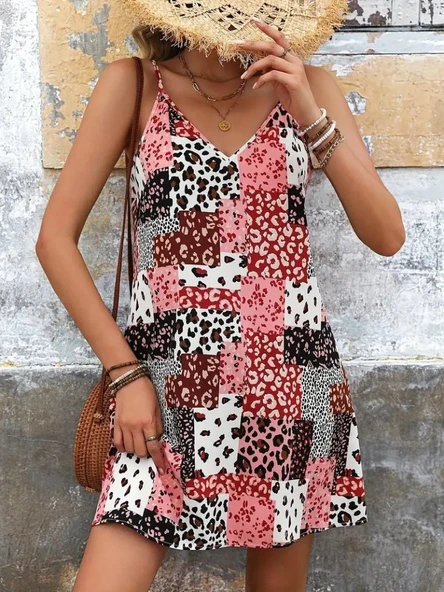 Kadın Ip Askılı V Yakalı Süprem Elbise - Resim 3