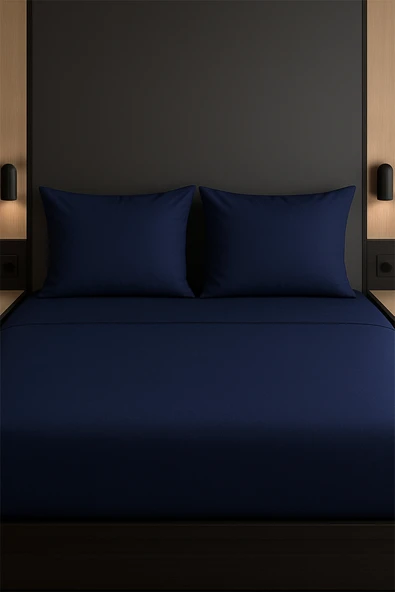 Çift Kişilik Nevresim Takımı Lacivert %100 Pamuk ürün görseli