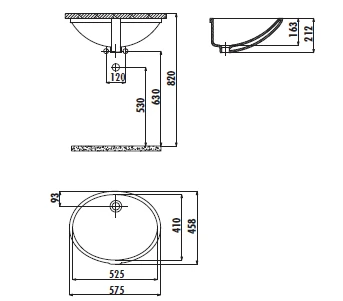 Creavit TP205 Tezgah Altı Oval Lavabo 40X52 cm Beyaz - 2