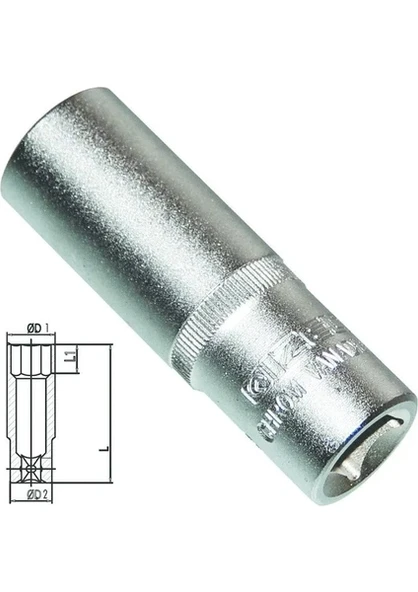 Izeltaş 1108 1/2 Altı Köşe Derin Lokma Anahtar ürün görseli 1