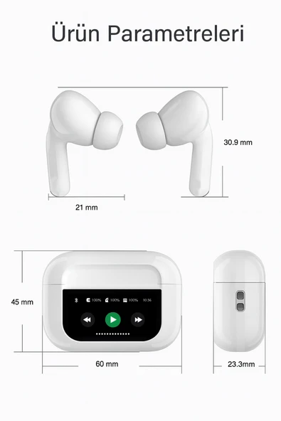 Orgiinal ANC Gürültü Engelleyici Ekranlı Kablosuz Kulaklık 32 Saat  Uzun Pil Ömrü - 7