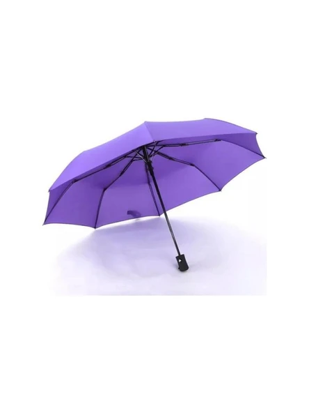 Tam Otomatik Mor Çanta Boy Renkli Şemsiye - 5
