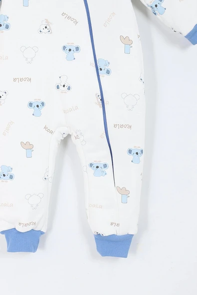 Koala Desenli Astarlı Uzun Kollu Pamuklu Kışlık Çocuk Erkek Bebek Uyku Tulumu 2.5 Tog 2 3 4 5 6 Yaş - 12
