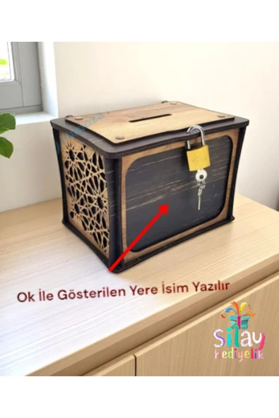Bahşiş Kutusu Sandık Tip Box Kmbara Tibbox ( Telefon Tutucu Hediyemizdir.) - 1