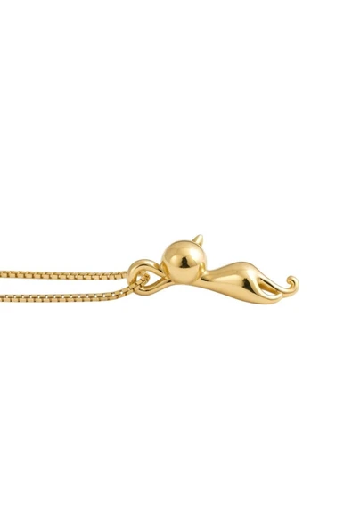 925 Ayar Gümüş Tiny Sevimli Kedi Kadın Kolye-Gold Sevgililer Günü Hediyelik - 1