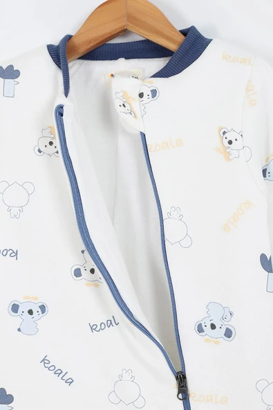 Koala Desenli Astarlı Uzun Kollu Pamuklu Kışlık Çocuk Erkek Bebek Uyku Tulumu 2.5 Tog 2 3 4 5 6 Yaş - 2