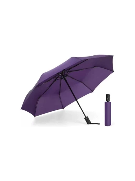 Tam Otomatik Mor Çanta Boy Renkli Şemsiye