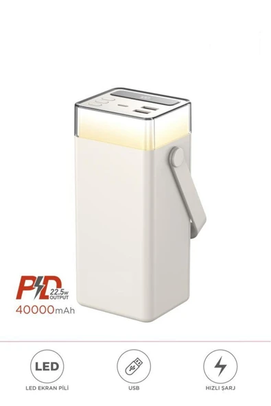 1041 40000 mAh Type-C Lightning 22,5 W Hızlı Şarj RGB Led Işıklı Powerbank - 6