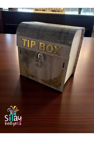 Sly- Ahşap Aynalı Pleksili Tip Box Kumbara Ve Bahşiş Kutusu Tipbox - Resim 7