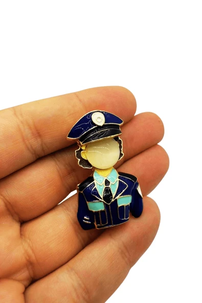 Kadın Polis Broş Üniformalı Rozet Pin Hediyelik Aksesuar Güvenlik Meslek Figürü ürün görseli 1