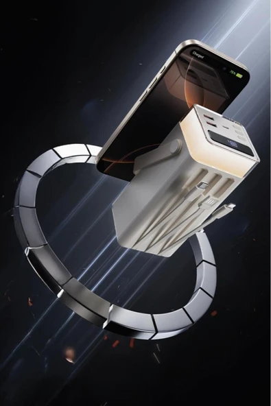 1041 40000 mAh Type-C Lightning 22,5 W Hızlı Şarj RGB Led Işıklı Powerbank - 9