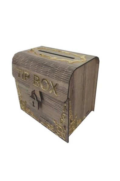 Sly- Ahşap Aynalı Pleksili Tip Box Kumbara Ve Bahşiş Kutusu Tipbox - Resim 5