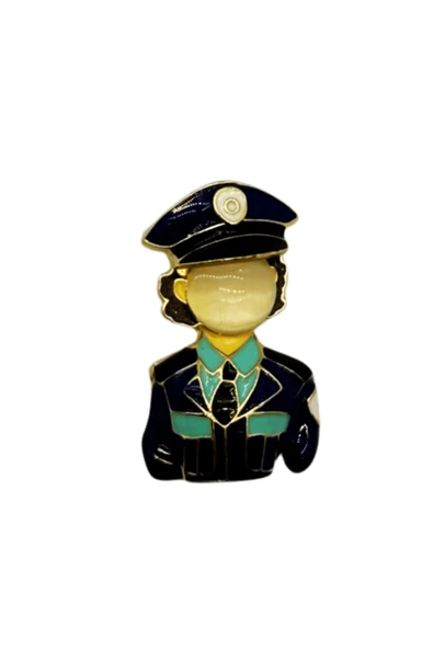 Kadın Polis Broş Üniformalı Rozet Pin Hediyelik Aksesuar Güvenlik Meslek Figürü - Resim 3