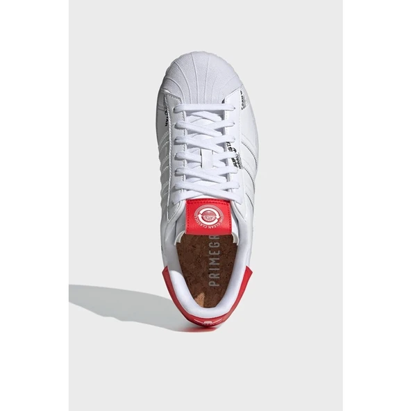 Adidas Superstar Beyaz Kırmızı Primeen - 4