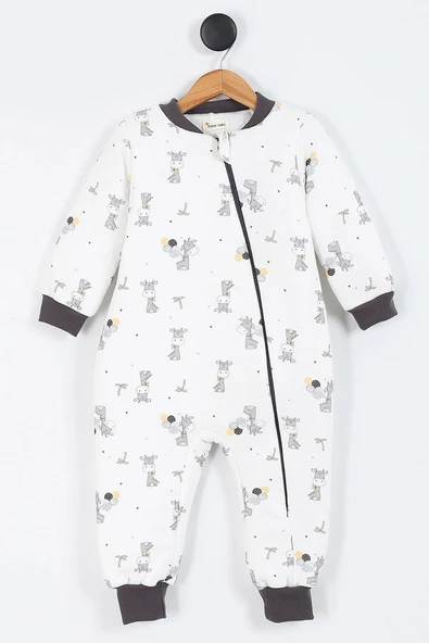 Zürafa Desenli Astarlı Uzun Kollu Pamuklu Kışlık Çocuk Erkek Bebek Uyku Tulumu 2.5 Tog 2 3 4 5 6 Yaş