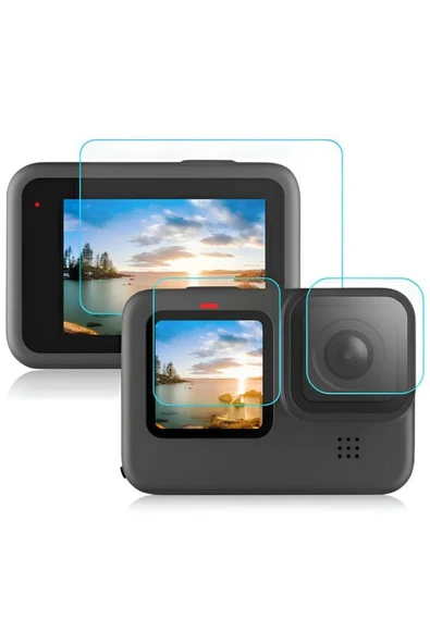 Gopro Hero 9/10/11/12 Tamperli 3 Parça Kırılmaz Cam Ekran Koruyucu - 1