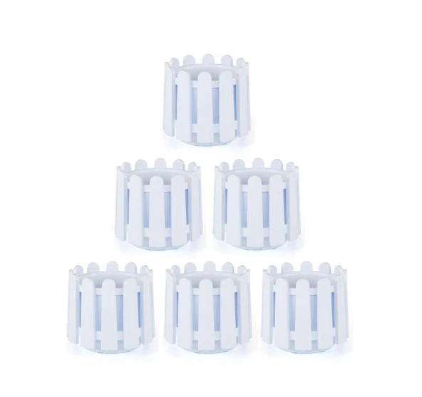 Omnipazar SO-İS02 İstanbul Dekoratif Yuvarlak Saksı 2,6 lt Kirli Beyaz 6 Adet ürün görseli