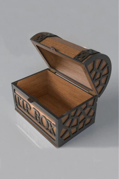 Klitli Ahşap Tip Box Bahşiş Kutusu Ve Kumbara Sandık Tipi Tipbox Hediyelik Tipbox Kumbara Seç - Resim 9