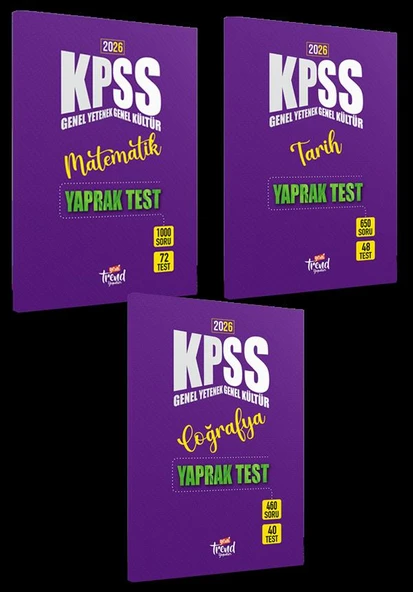 2026 Kpss Lisans Gygk Matematik, Çoğrafya, Tarih 3 lü Yaprak Test Seti - 2