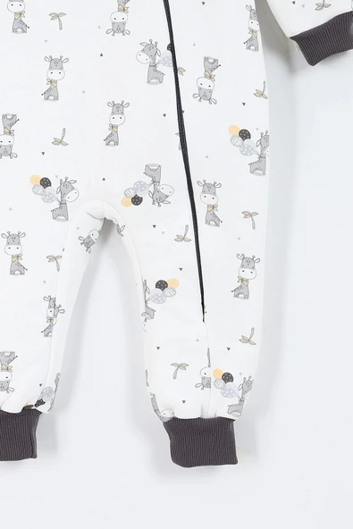 Zürafa Desenli Astarlı Uzun Kollu Pamuklu Kışlık Çocuk Erkek Bebek Uyku Tulumu 2.5 Tog 2 3 4 5 6 Yaş - 4