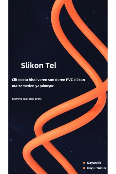 6A 120W 3 in 1 Usb to Type-C + Micro Usb + Lightning Hızlı Şarj Kablosu Silikon Kablo 1 Metre - 14