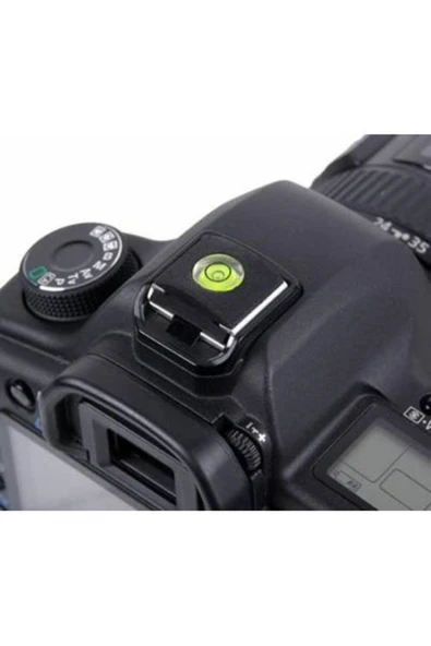DSLR Ve SLR İçin Su Terazili Hot Shoe Flaş Kızağı Kapağı - 7
