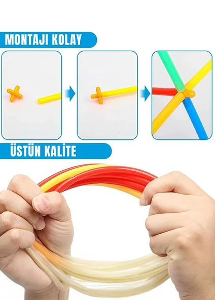 Kutulu Bambu Çubuklar (16 cm) 300 Parça (180 Parça Çubuk 120 Parça Birleştirici ) - 5