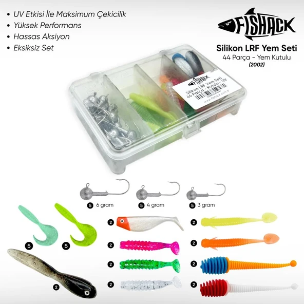 Silikon LRF Yem Seti - 44 Parça - Yem Kutulu - Fishack (2002) ürün görseli 1