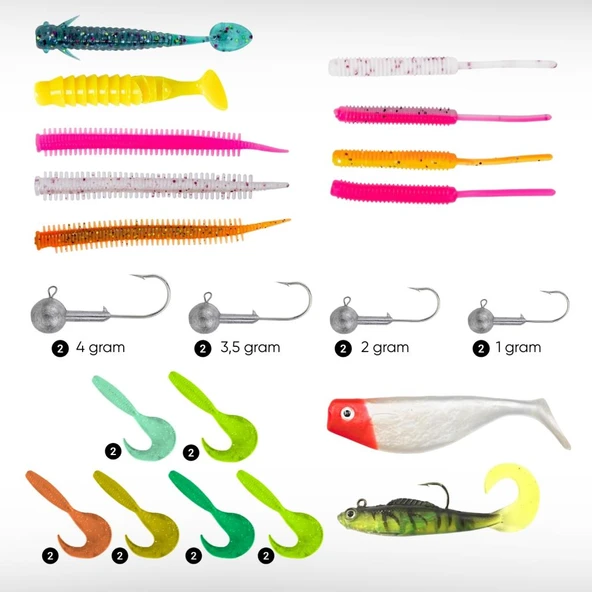 Silikon LRF Yem Seti - 32 Parça - Yem Kutulu - Fishack (2001) - Resim 2