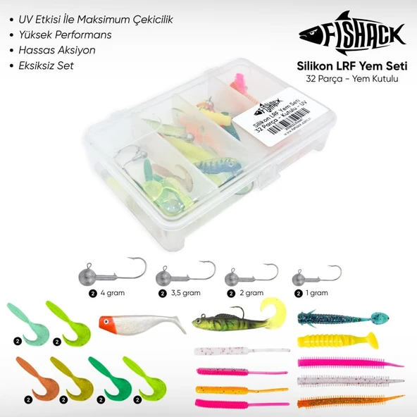 Silikon LRF Yem Seti - 32 Parça - Yem Kutulu - Fishack (2001) ürün görseli 1