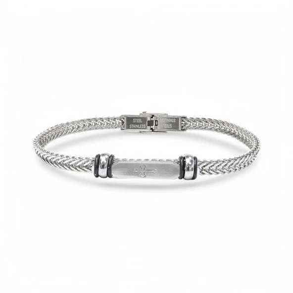 Gothic Cross Çelik Hasır Örgülü Ayarlanabilir Bileklik 31831G5D2M ürün görseli 1