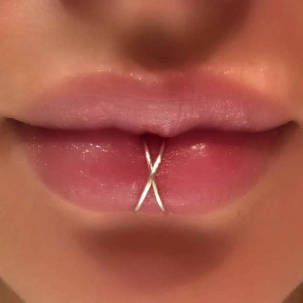 Deliksiz Sıkıştırma Fake Dudak Burun Kulak Piercing Septum
