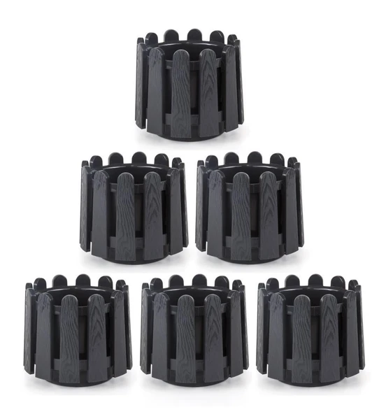 Omnipazar SO-İS04 İstanbul Dekoratif Yuvarlak Saksı 14,1 lt Antrasit 6 Adet ürün görseli