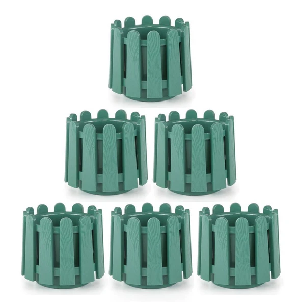 Omnipazar SO-İS04 İstanbul Dekoratif Yuvarlak Saksı 14,1 lt Yeşil 6 Adet ürün görseli