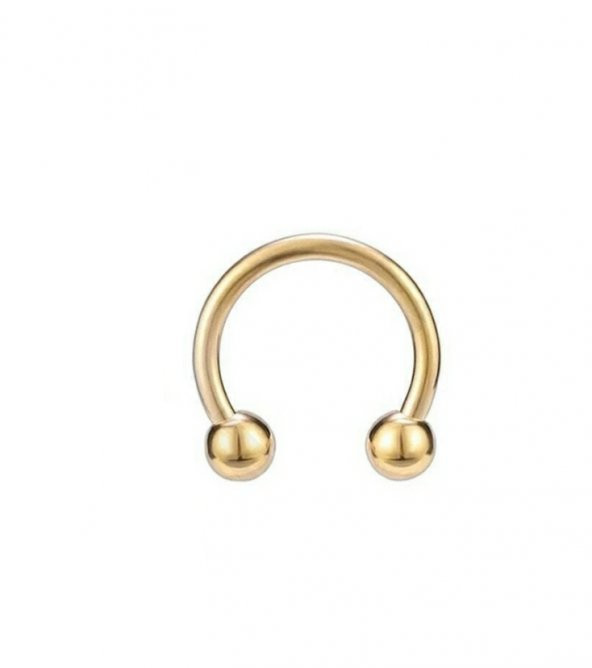 Altın Renk Cerrahi Çelik Septum-tragus-helix-kıkırdak Piercing 8mm