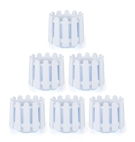 Omnipazar SO-İS04 İstanbul Dekoratif Yuvarlak Saksı 14,1 lt Kirli Beyaz 6 Adet ürün görseli