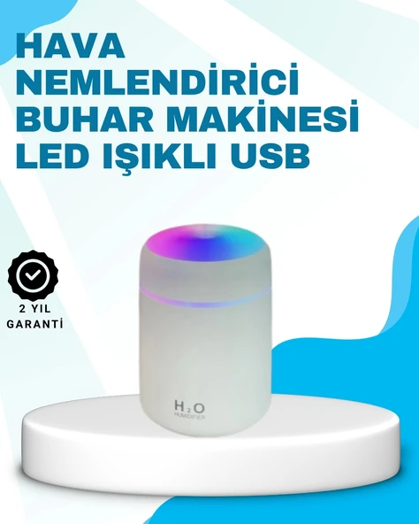 LED Işıklı Sessiz Masaüstü Nemlendirici – 3 Buhar Modu ürün görseli 1