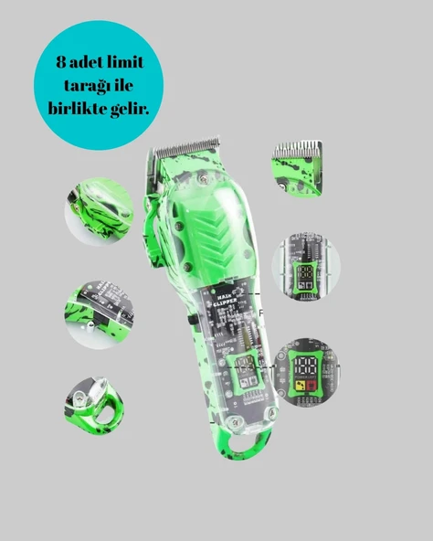 Kablosuz T Bıçaklı Saç Kesme ve Sakal Düzeltme Makinesi - Resim 3