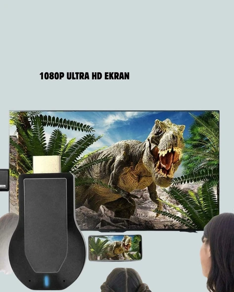 1080p Ultra HD Kablosuz Ekran Yansıtma Dongle – Miracast / AirPlay / DLNA - Resim 3